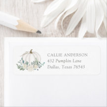 Baby shower Citrouille Floral Adresse de retour
