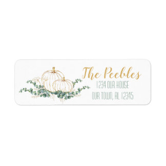 Étiquette Baby shower Citrouille Gold - Adresse personnalisé