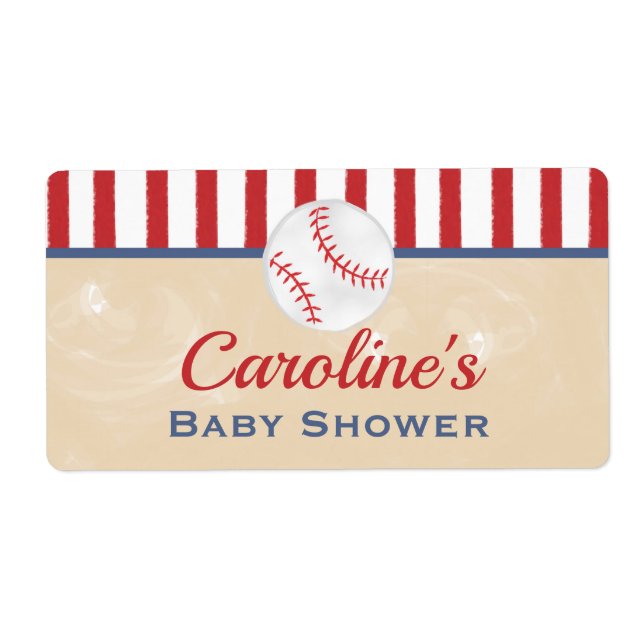 Étiquette Baby shower classique de baseball Favoriser le Éti (Devant)