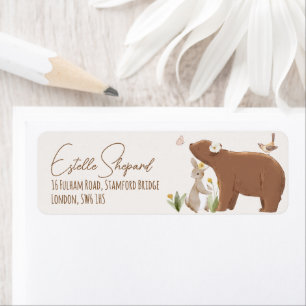 Étiquette Baby shower d'amis de la forêt