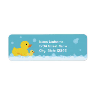 Étiquette Baby shower de canard en caoutchouc Sexe Adresse n