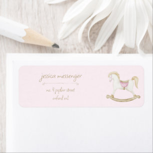 Étiquette Baby shower de cow-girl rose Vintage rocheuse