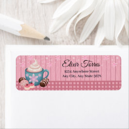 Étiquette Baby shower de crème humide en bois rose