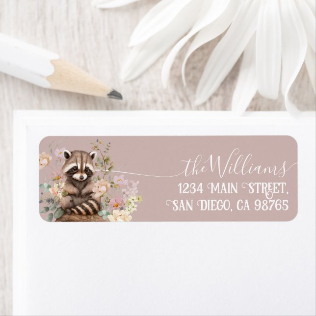 Étiquette Baby shower de fille à ressort de bois (En situation)