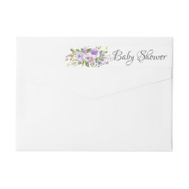 Étiquette Baby shower de fleurs de lavande moderne