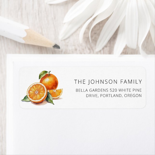 Étiquette Baby shower de fruits d'Oranges Citrus Adresse de  (En situation)