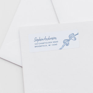 Étiquette Baby shower de garçon à mâchoire bleue dessinée à