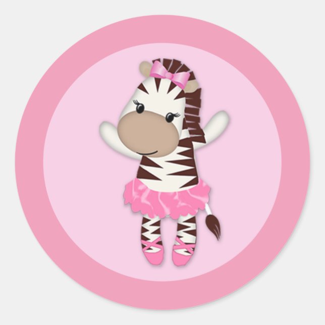 Étiquette Baby shower de la FILLE ZEBRA Tu Tu Cute (Devant)