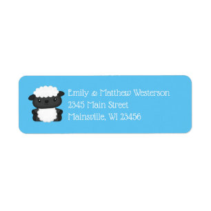 Étiquette Baby shower de mouton ferme Blue Boy