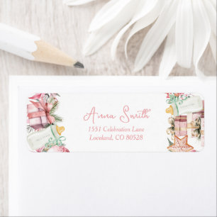 Étiquette Baby shower de Noël Père Noël Adresse de retour