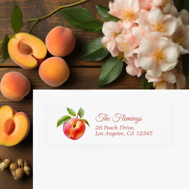 Étiquette Baby shower de pêche (Peach Fuzz Baby Shower)