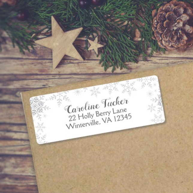 Étiquette Baby shower d'hiver  d'argent Parties scintillant (Créateur téléchargé)