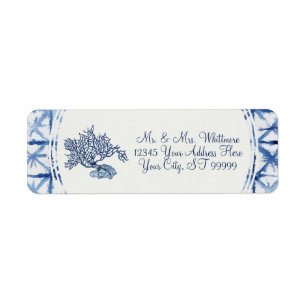 Étiquette Baby Shower Été Moderne Bleu Poussiéreux et Blanc