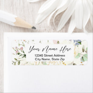 Étiquette Baby shower floral neutre pour les ours verts