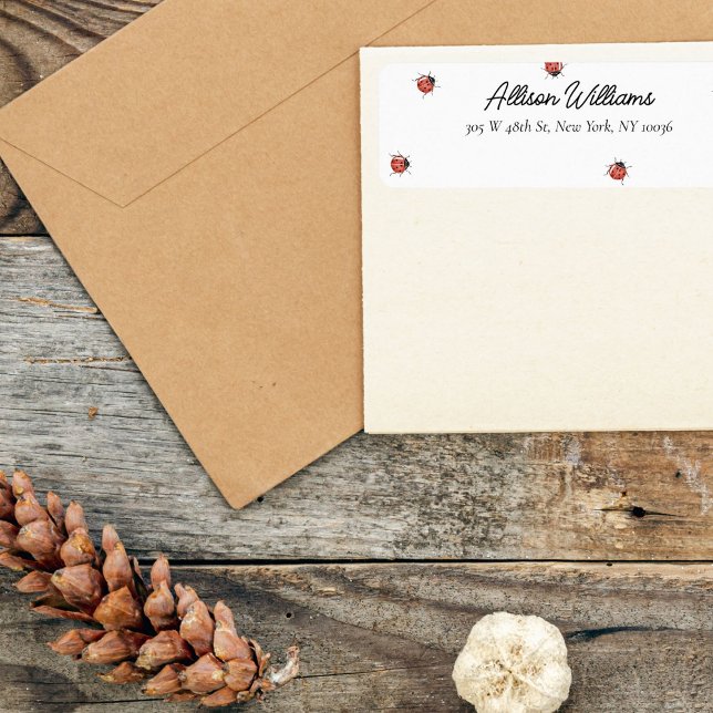 Étiquette Baby shower minimal de Ladybug (Créateur téléchargé)