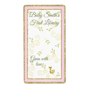 Étiquette Baby shower "Oiseau d'or" Boite feuille de papier 
