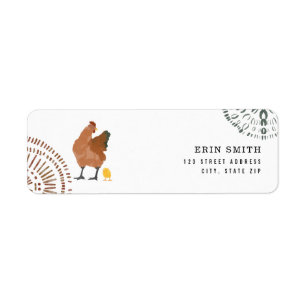 Étiquette Baby shower poulets poulets poulets et bébés