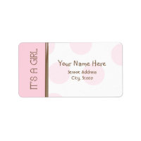 Étiquette baby shower - Rose & Brown - C'est une f
