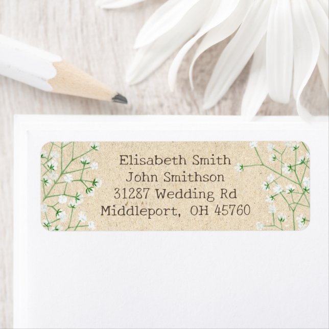 Étiquette Babys Respire Floral Rustique Boho mignon Retour A (En situation)