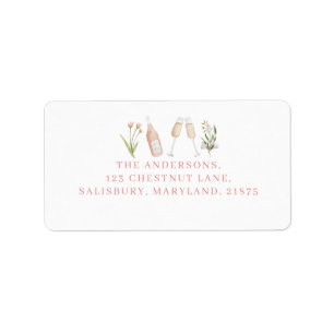 Étiquette Bachelorette de champagne moderne rose girly éléga