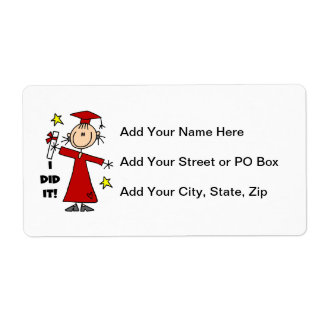 Étiquette Baguette rouge Figure Girl Graduate