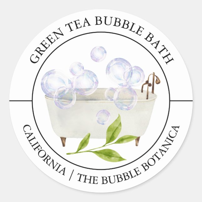Étiquette bain bulle thé vert (Devant)