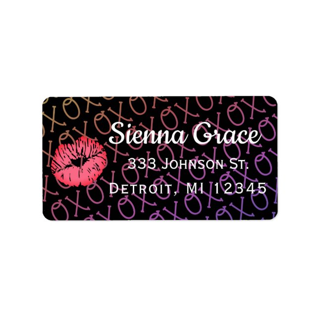 Étiquette Baiser XOXO (Devant)