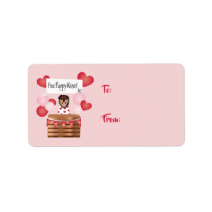 Étiquette Baisers de chiot gratuit Valentine Chien