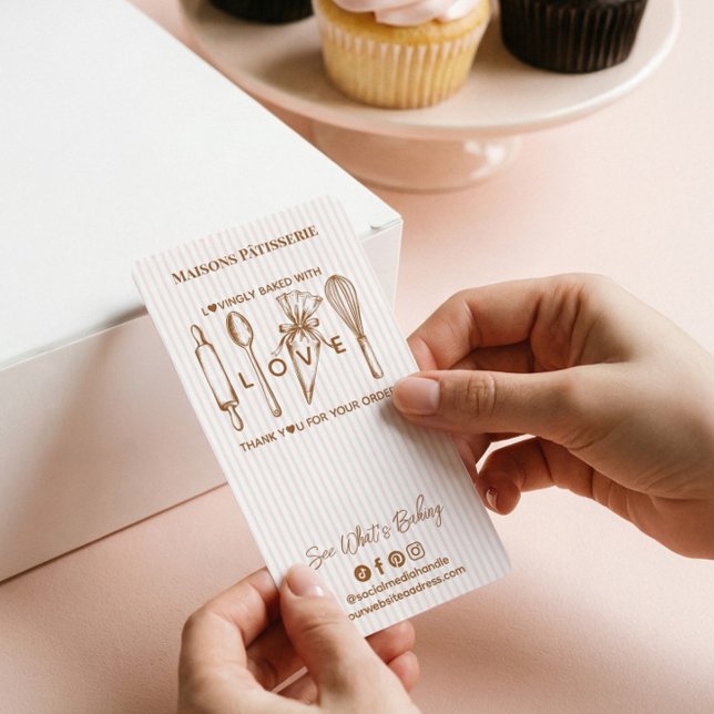 Étiquette Bakery Utensils Bake With Love Thank You Bakery (Bakery Utensils Bake With Love Thank You Bakery Label)