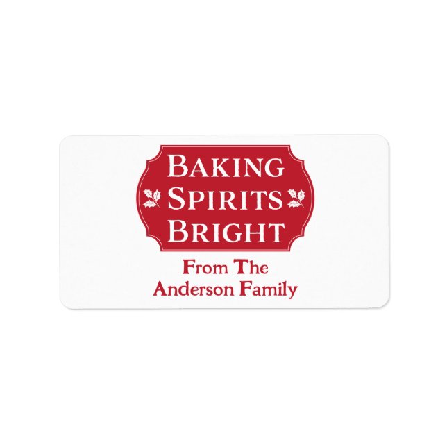 Étiquette Baking Spiritueux Bright Christmas Baking (Devant)