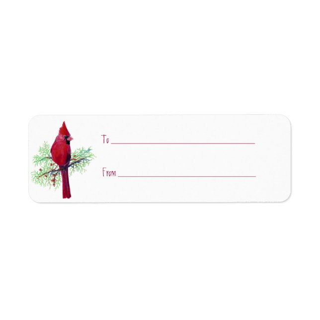 Étiquette Balise cadeau Cardinal de Noël personnalisée (Devant)
