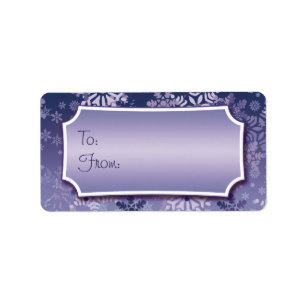 Étiquette Balise cadeau de flocon de neige pourpre