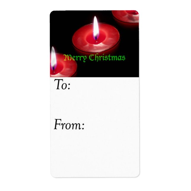 Étiquette Balise cadeau de joyeux bougies de Noël (Devant)