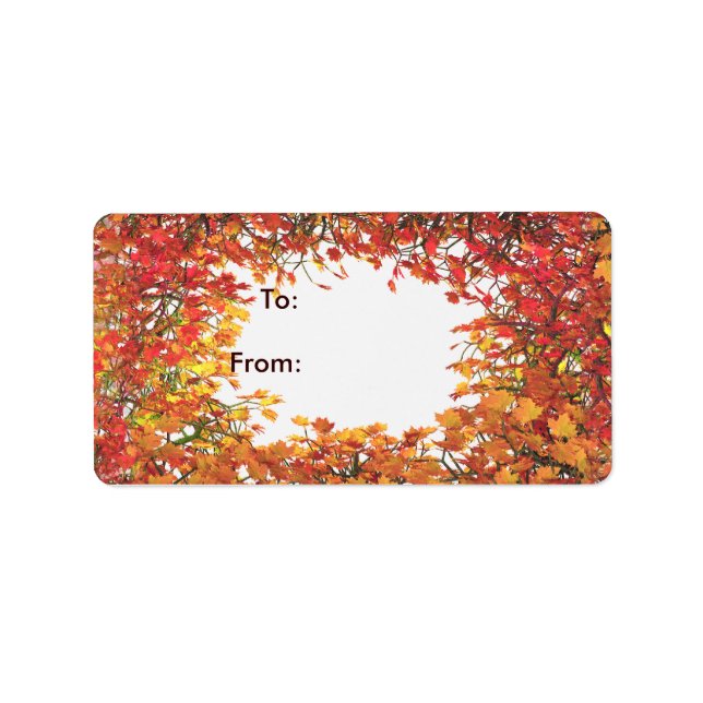 Étiquette Balise cadeau de la feuille d'automne de Thanksgiv (Devant)