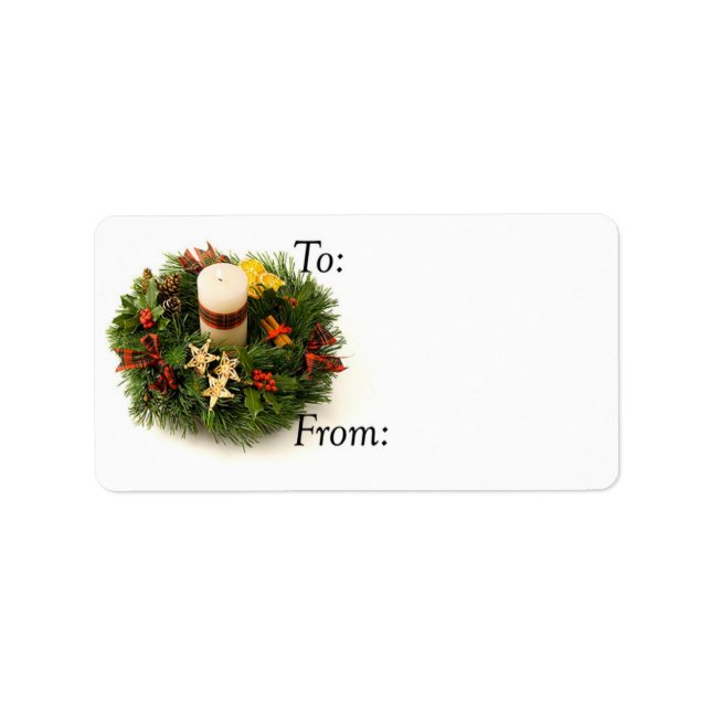 Étiquette Balise cadeau de Noël Bougie Bague (Devant)