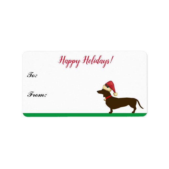 Étiquette Balise cadeau de Noël Dachshund Doxie (Devant)