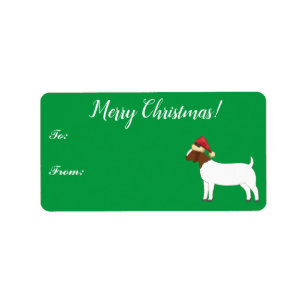 Étiquette Balise cadeau de Noël de la chèvre de garde