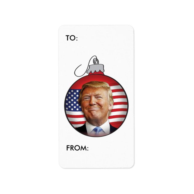 Étiquette Balise cadeau de Noël de Trump (Devant)