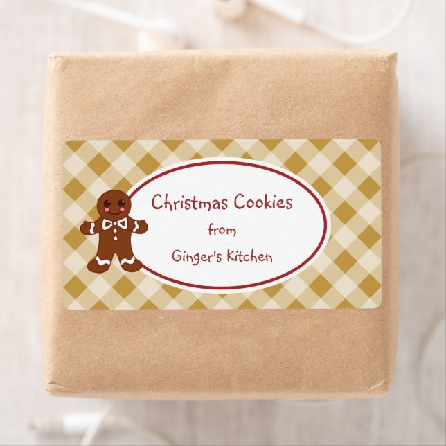 Étiquette Balise cadeau de Noël Gingerbread Cookies Étiquett (En situation)