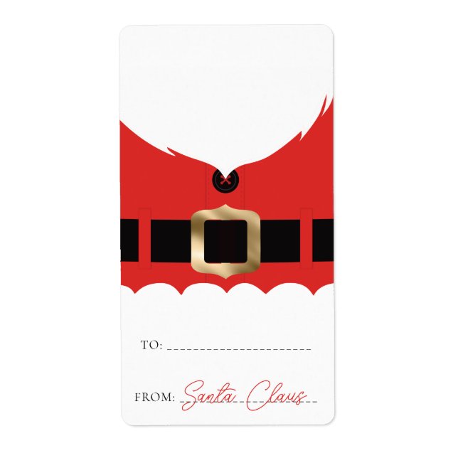 Étiquette Balise cadeau Red Père Noël Coat Christmas (Devant)
