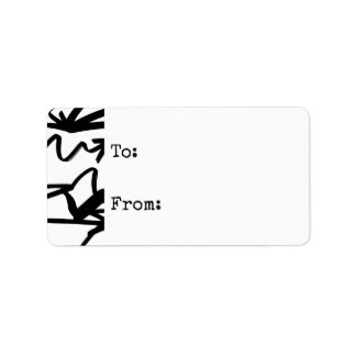 Étiquette Balise cadeau Zig Zag noir et blanc