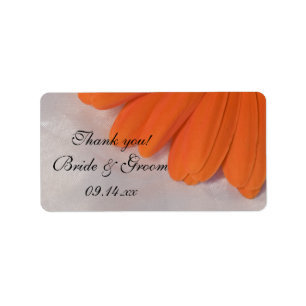 Étiquette Balise de préférence Orange Daisy et Mariage satin