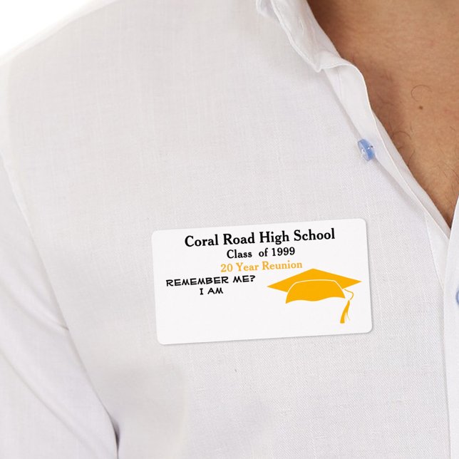 Étiquette Balise Nom du papier orange noir Réunion de classe (Créateur téléchargé)