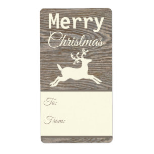 Étiquette Balises Cadeau Rustique Reindeer Tan Christmas