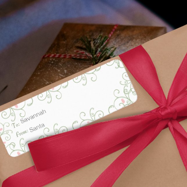 Étiquette Balises cadeaux de Noël Redbud Swirl (Créateur téléchargé)