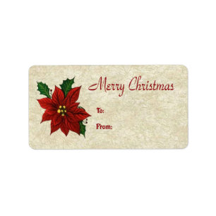 Étiquette Balises cadeaux Poinsettia