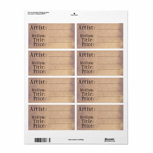 Étiquette Balises de vente d'art et d'artisanat, blanc (Feuille entière)