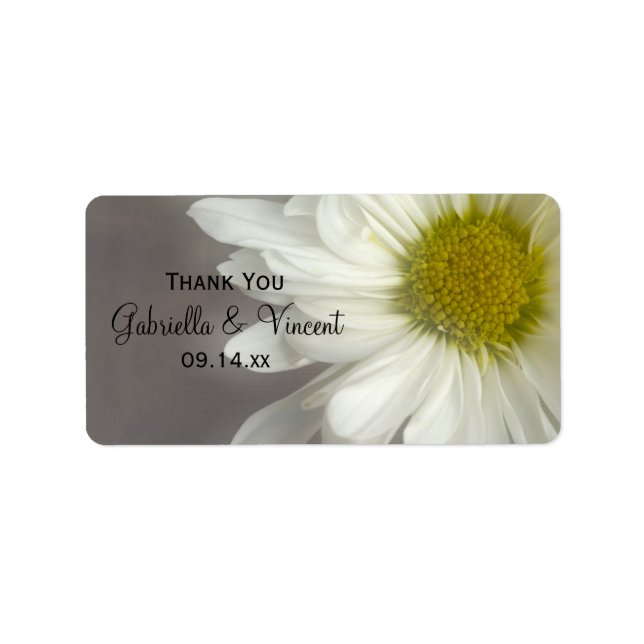 Étiquette Balises Favoris Mariage de marguerite blanc doux M (Devant)