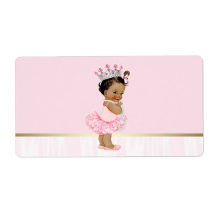 Étiquette Ballerina Tutu Baby shower ethnique Bouteille d'ea
