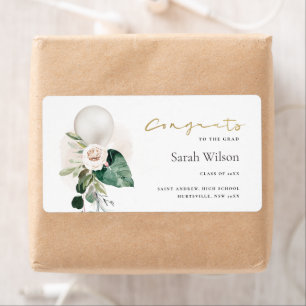 ÉTIQUETTE BALLON BLANC EN ARGENT CUT FLORAL GRAD
